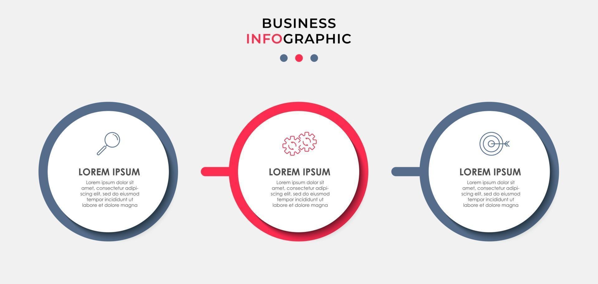 Infographic design business template with icons and 3 options or steps vector