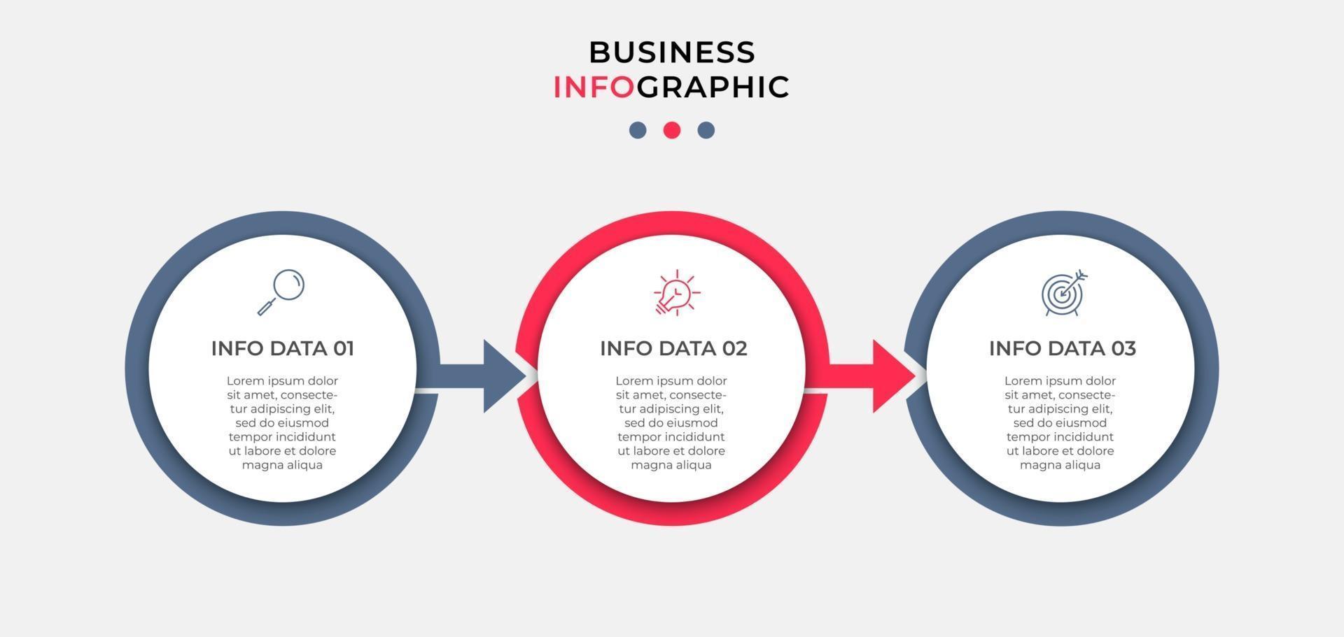 Infographic design business template with icons and 3 options or steps vector
