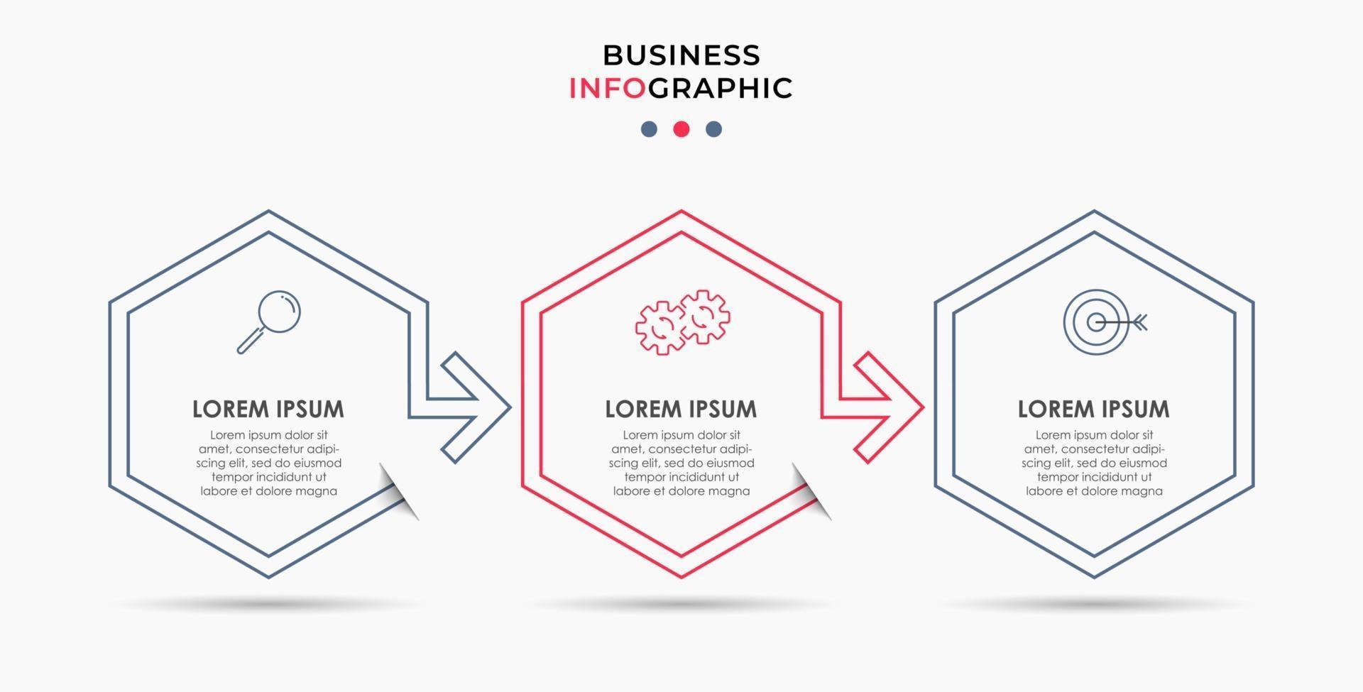 Infographic design business template with icons and 3 options or steps vector