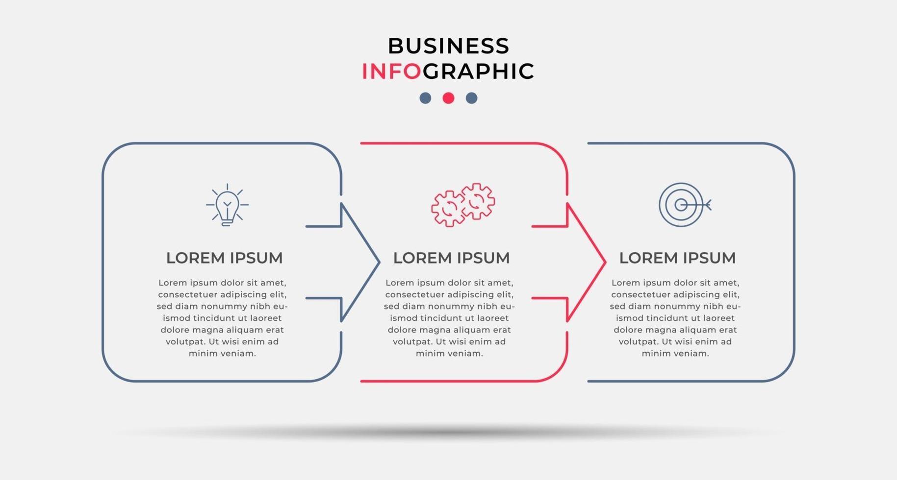 Infographic design business template with icons and 3 options or steps vector