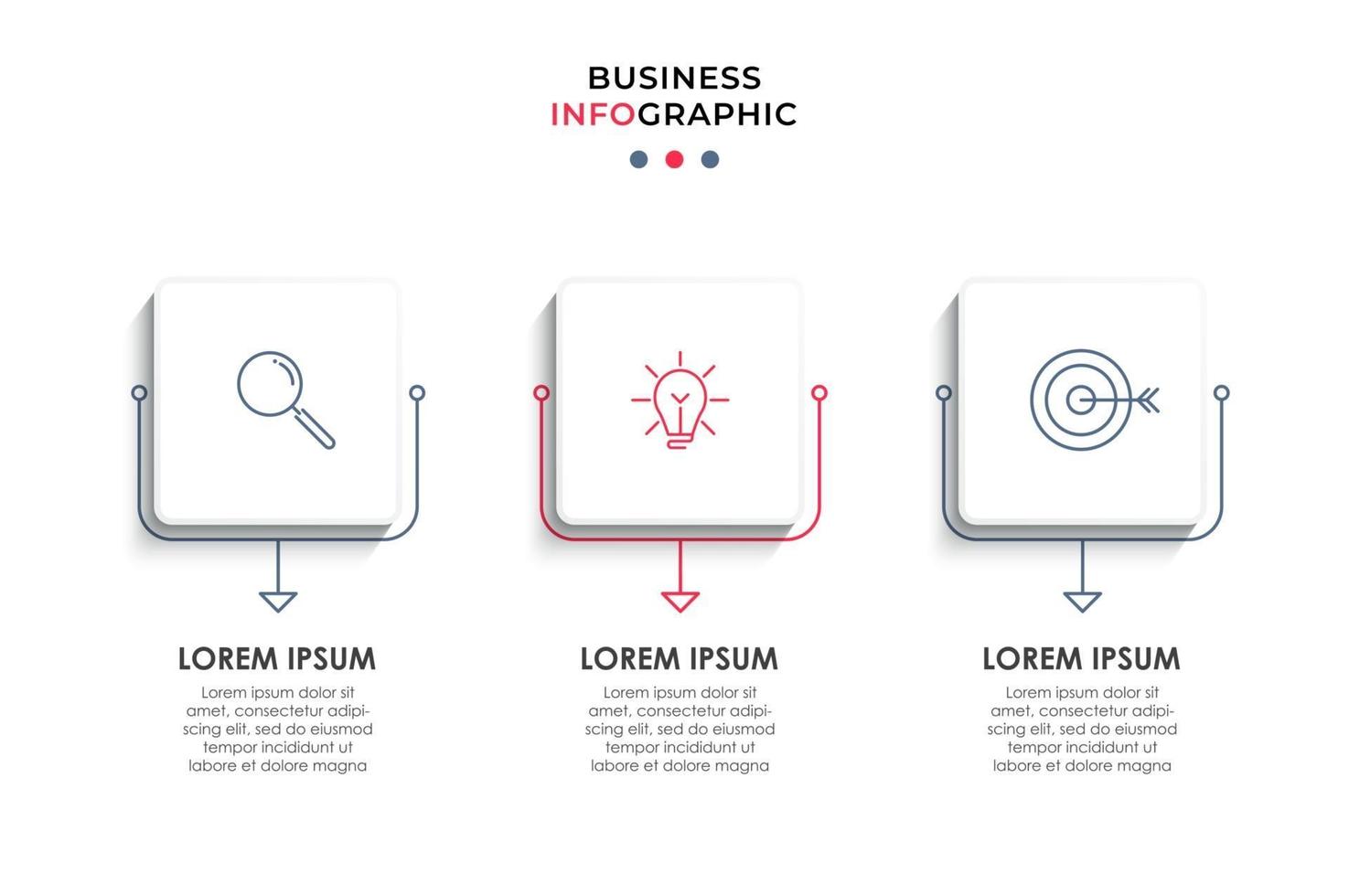 Infographic design business template with icons and 3 options or steps vector