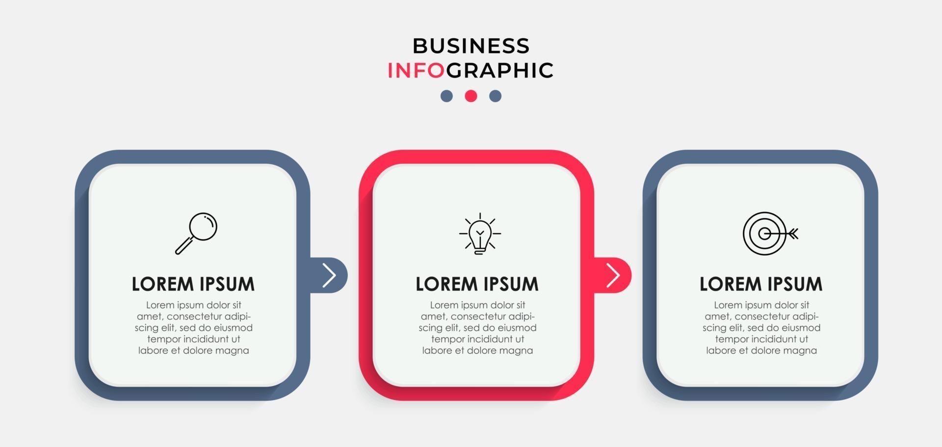 Infographic design business template with icons and 3 options or steps vector