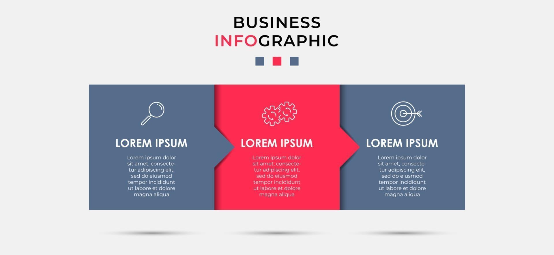 Infographic design business template with icons and 3 options or steps vector