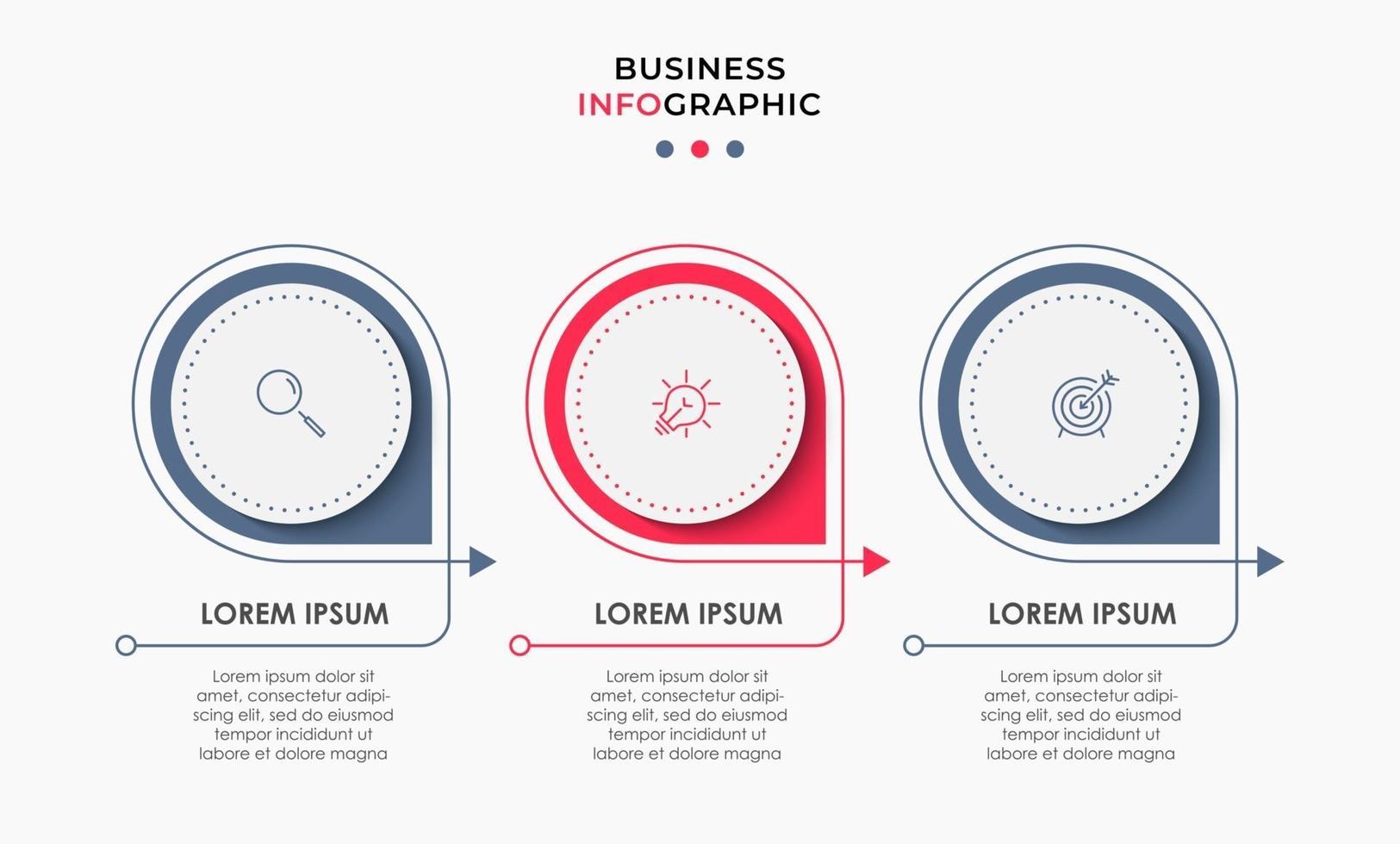 Infographic design business template with icons and 3 options or steps vector