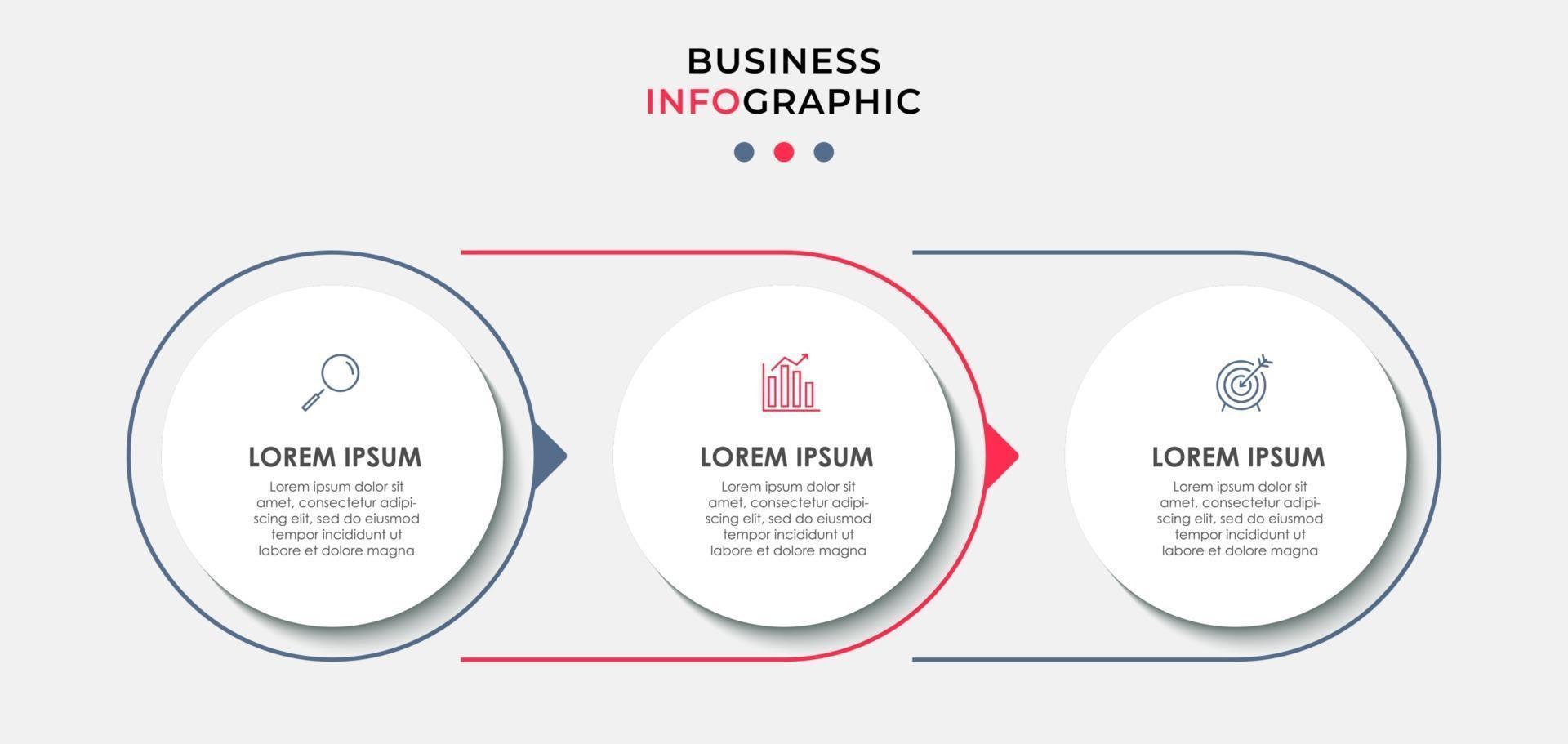 Infographic design business template with icons and 3 options or steps vector