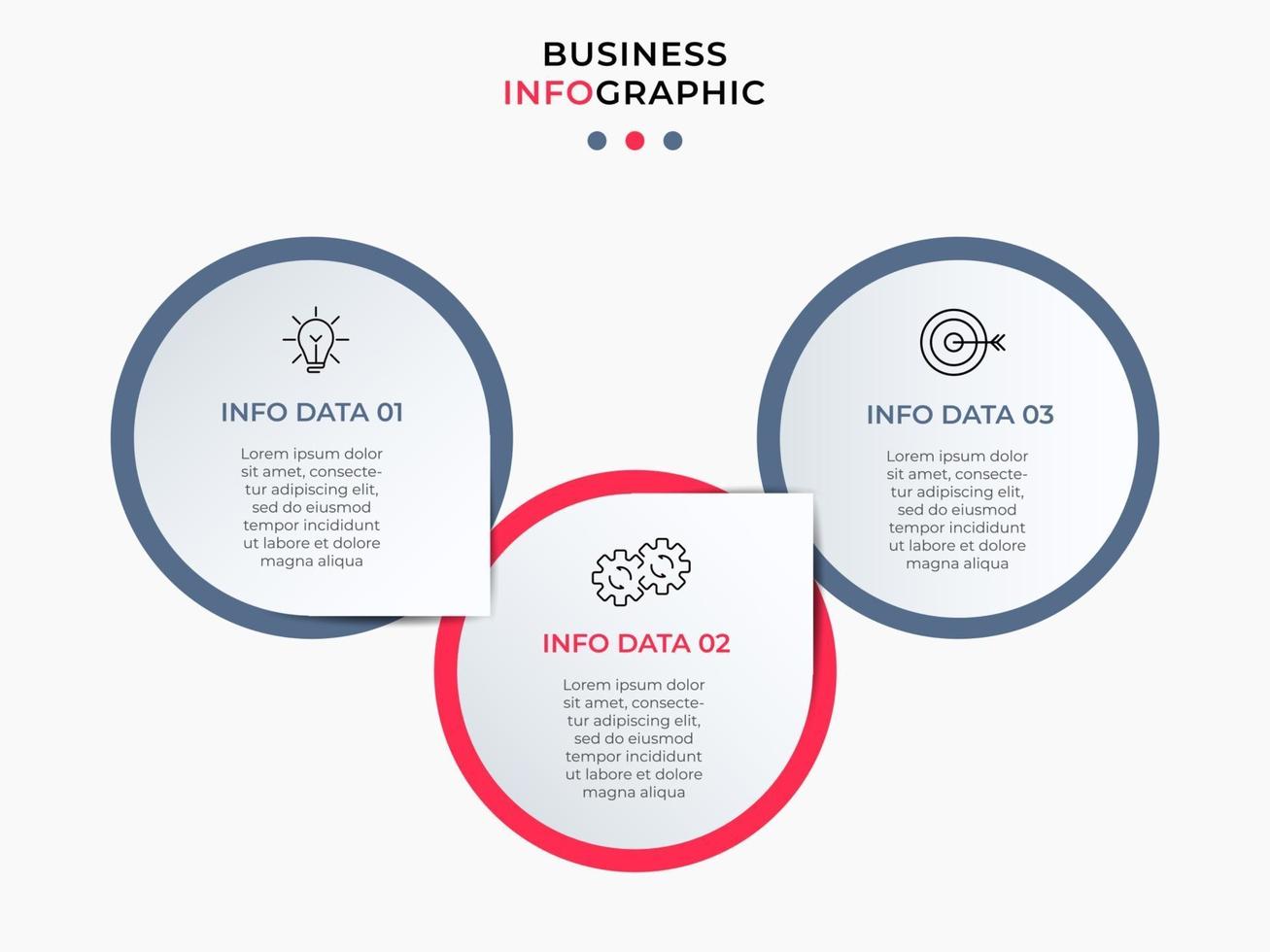 Infographic design business template with icons and 3 options or steps vector
