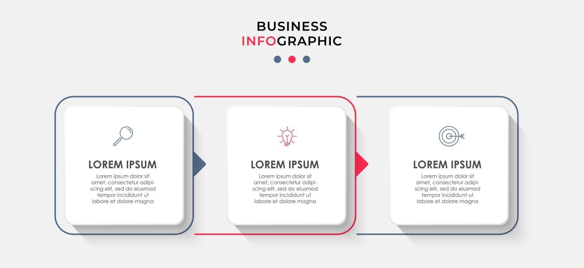 Infographic design business template with icons and 3 options or steps vector