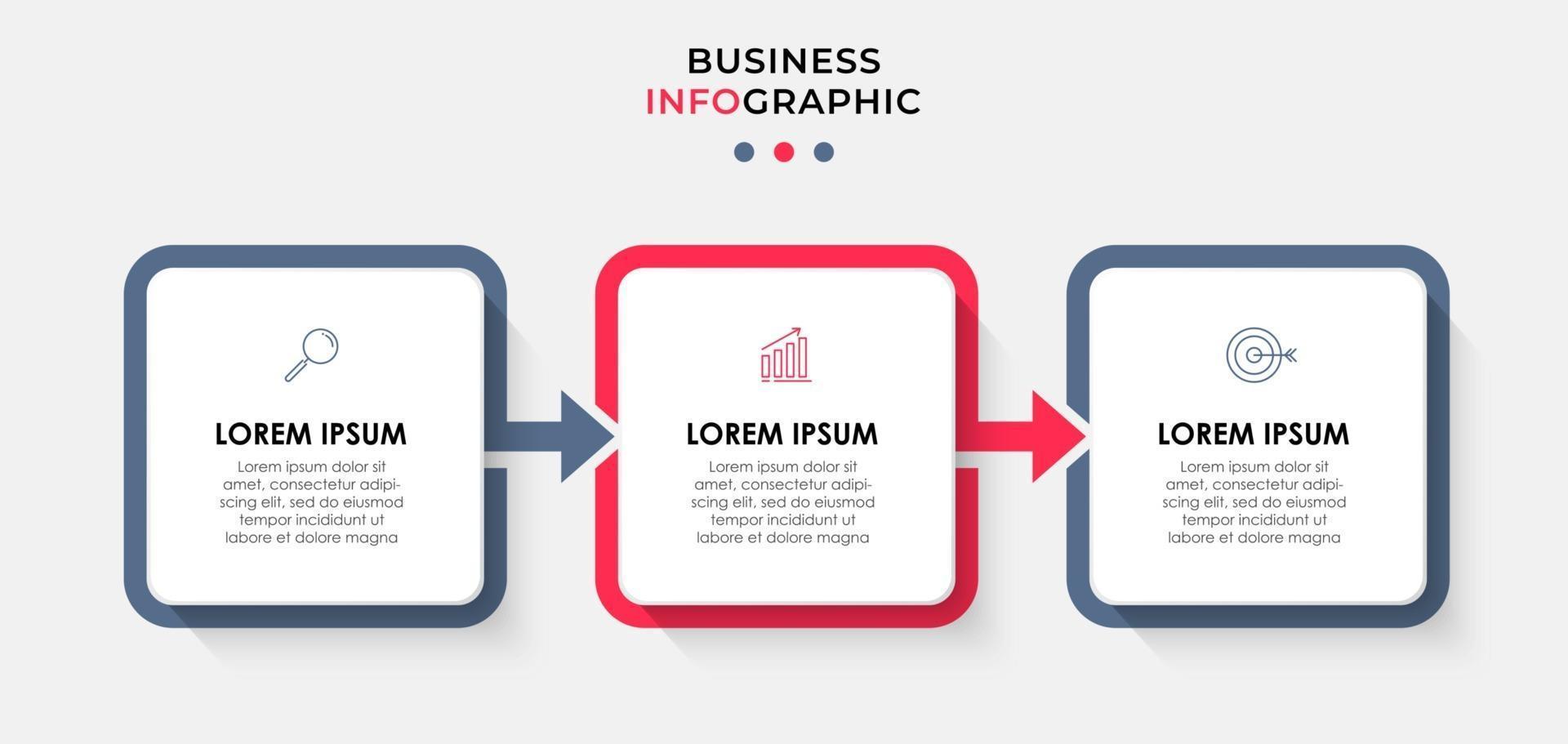 Infographic design business template with icons and 3 options or steps vector