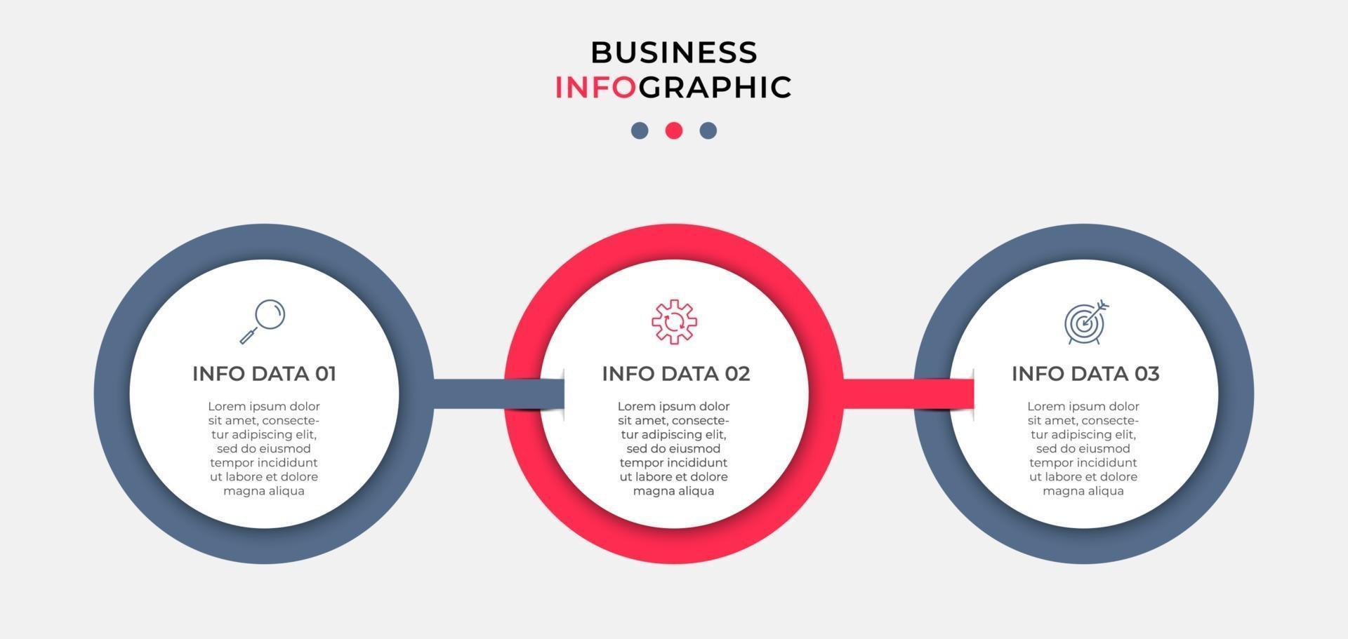 Infographic design business template with icons and 3 options or steps vector