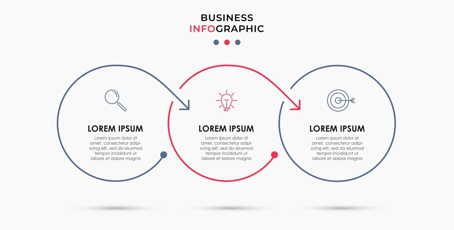Infographic design business template with icons and 3 options or steps vector
