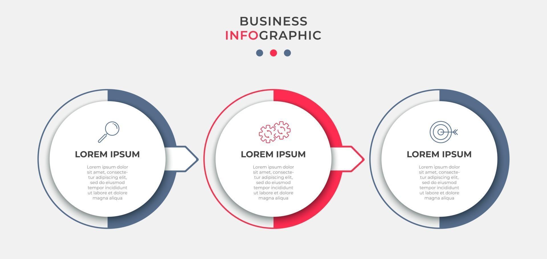 Infographic design business template with icons and 3 options or steps vector