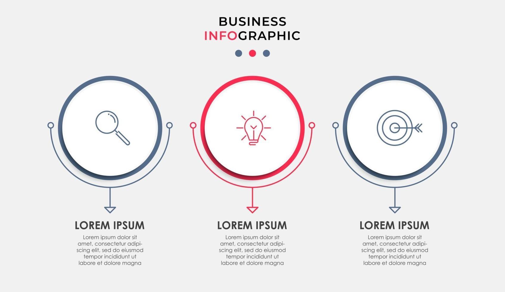 Infographic design business template with icons and 3 options or steps vector