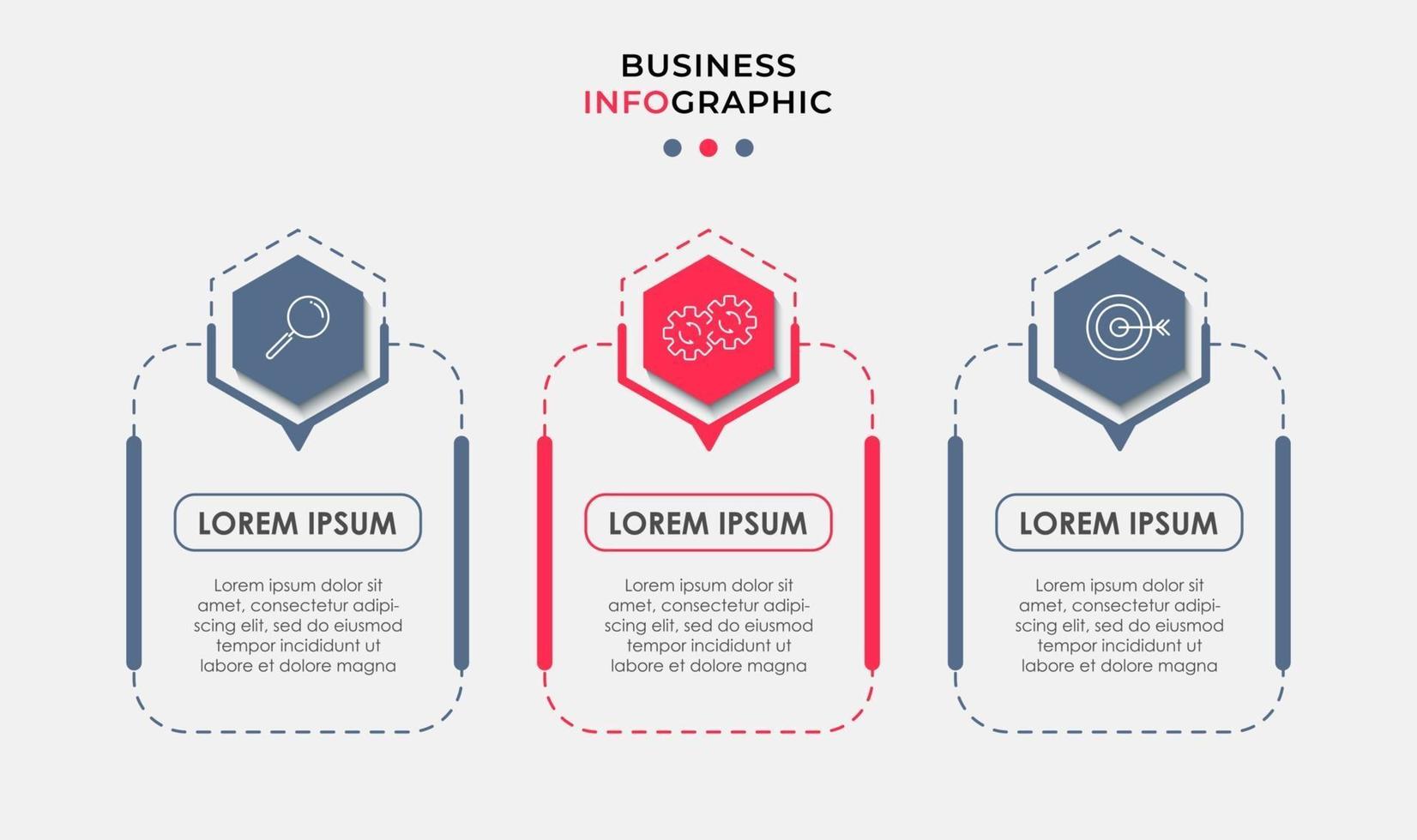 Infographic design business template with icons and 3 options or steps vector
