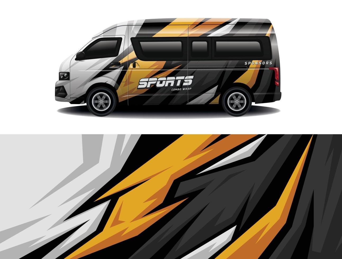 vector de diseño de envoltura de calcomanía de coche deportivo