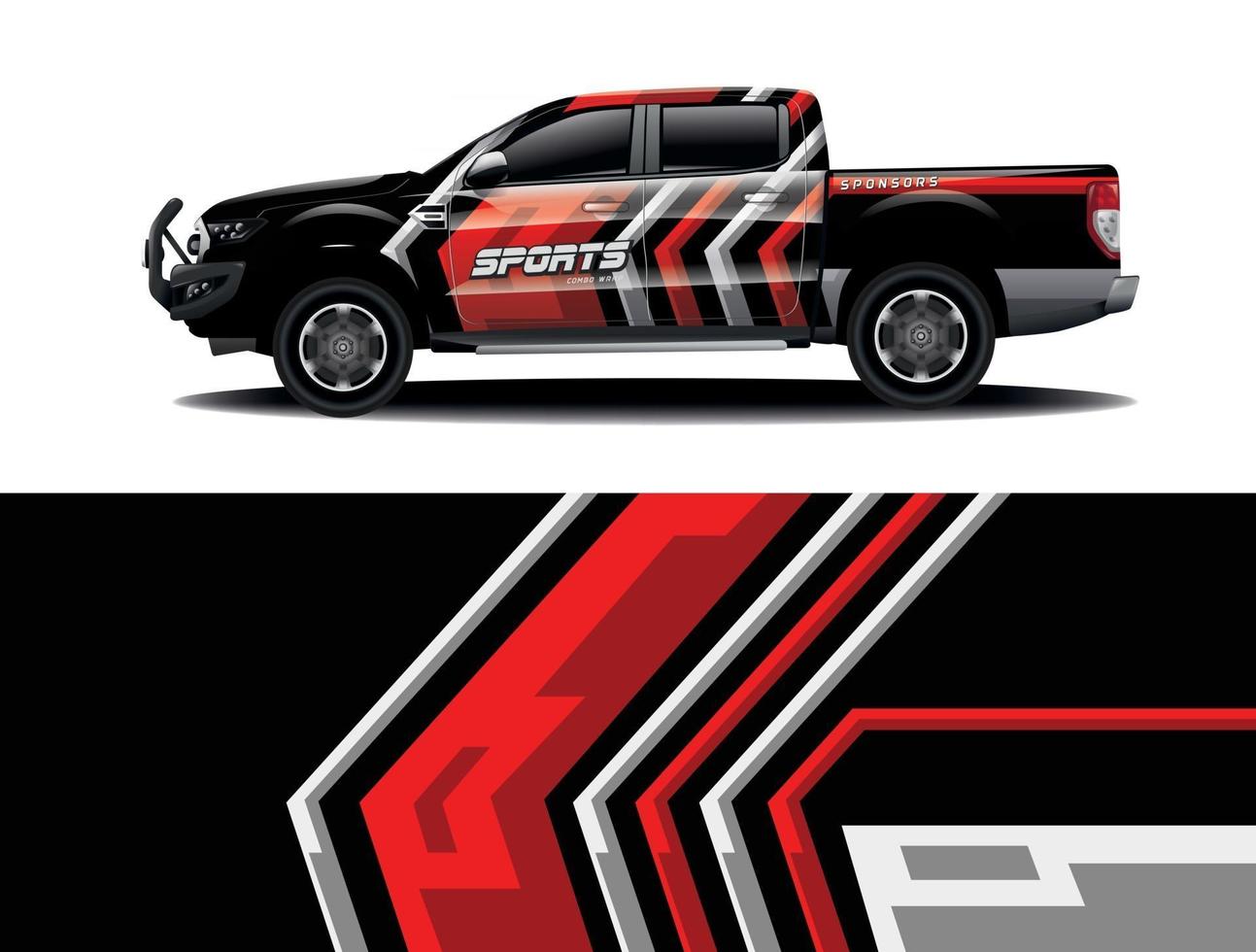 sport car decal wrap design vector