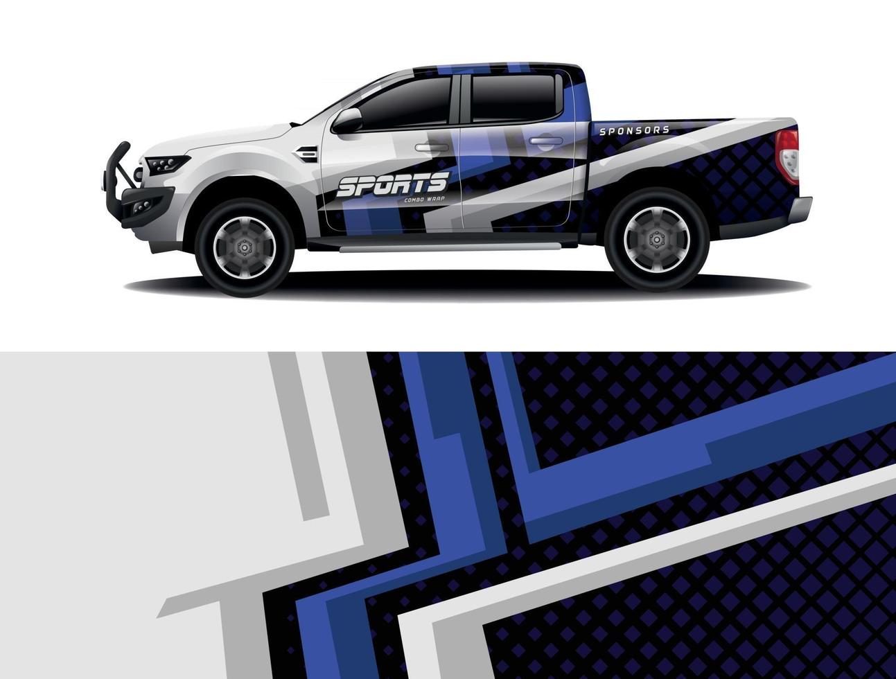 sport car decal wrap design vector