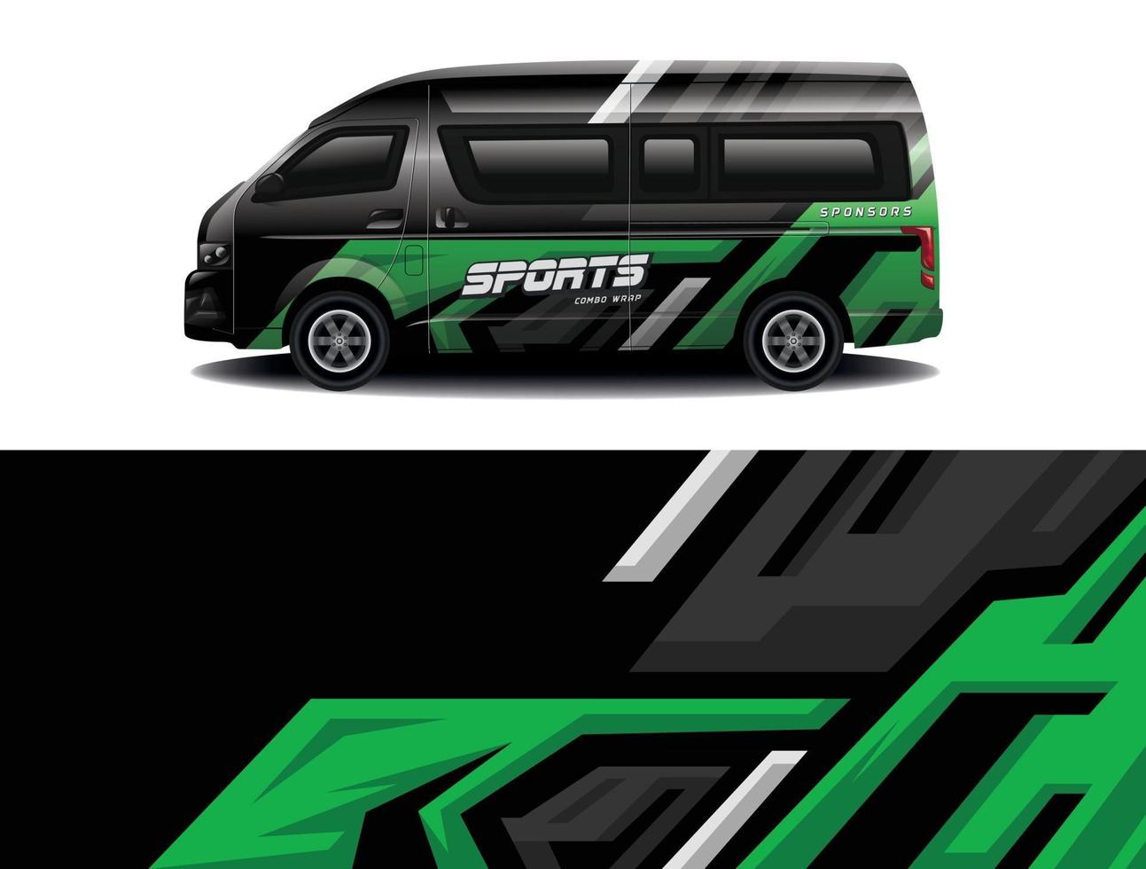 vector de diseño de envoltura de calcomanía de coche deportivo