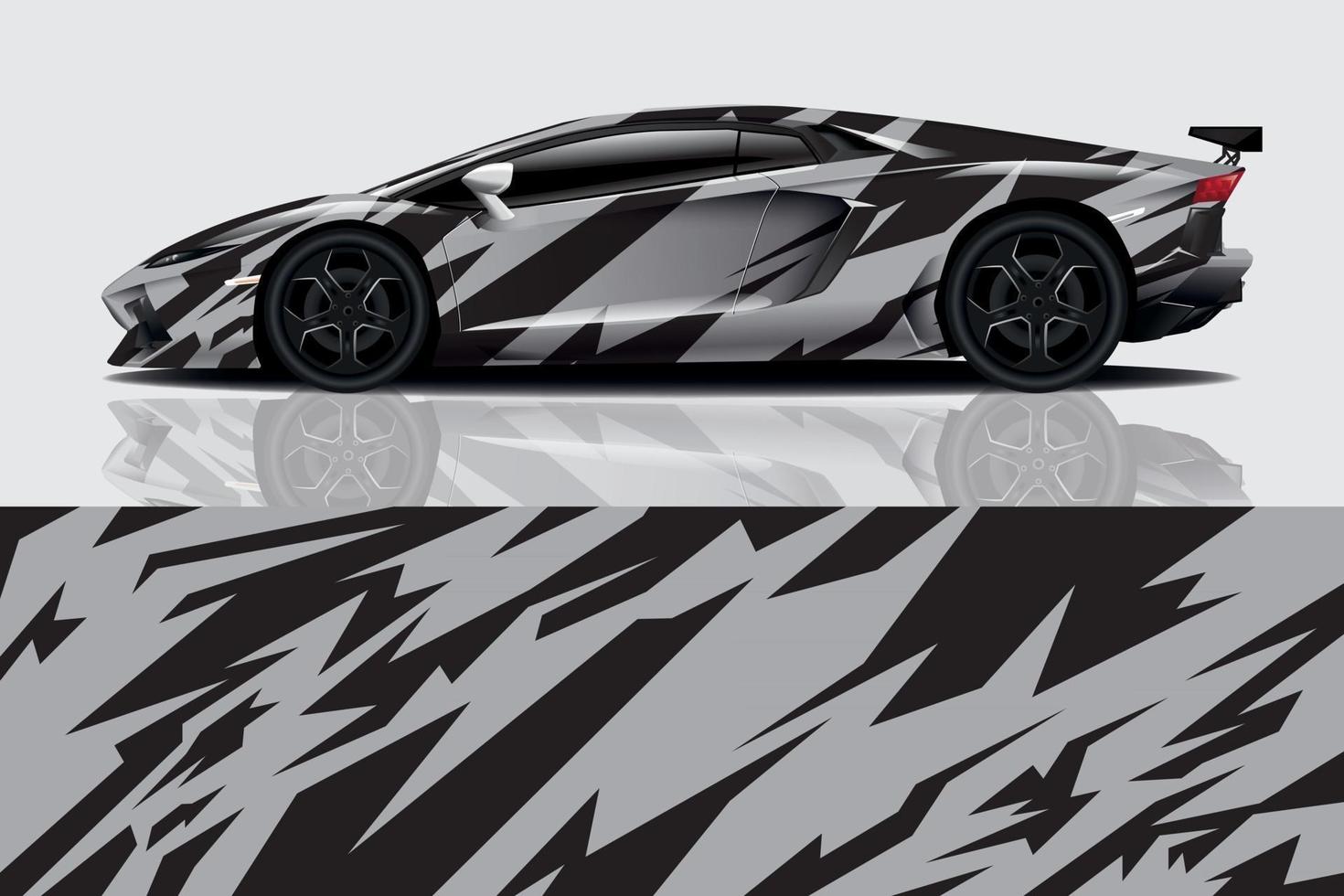 sport car decal wrap design vector