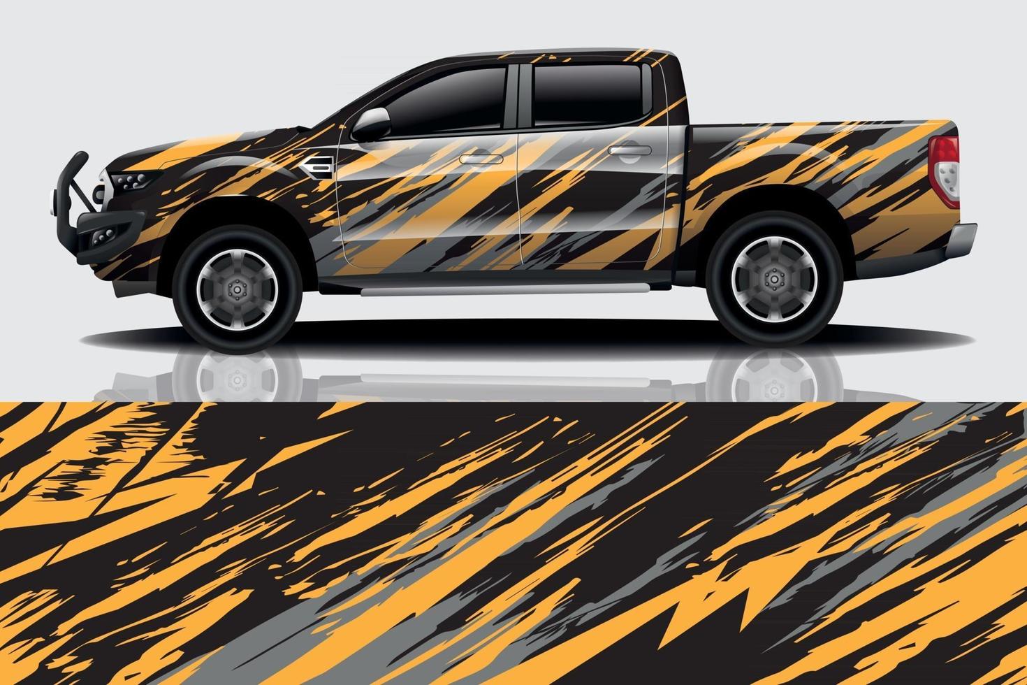 sport car decal wrap design vector