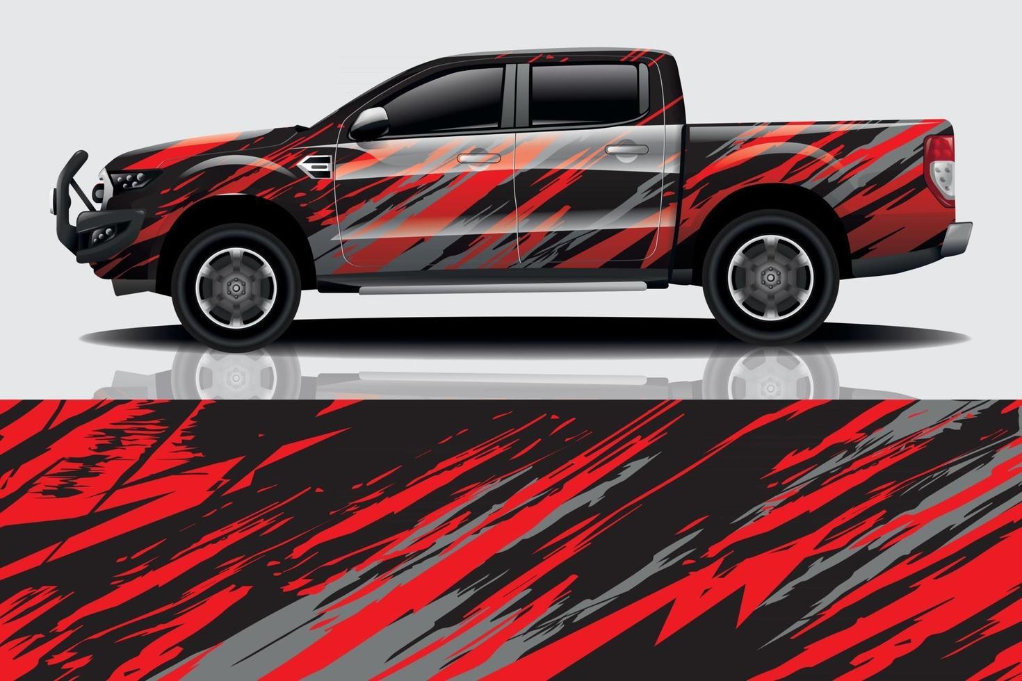sport car decal wrap design vector