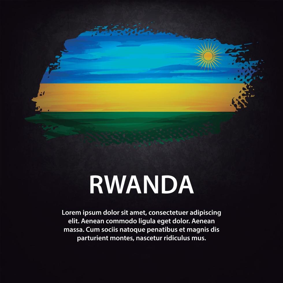 Rwanda flag brush vector