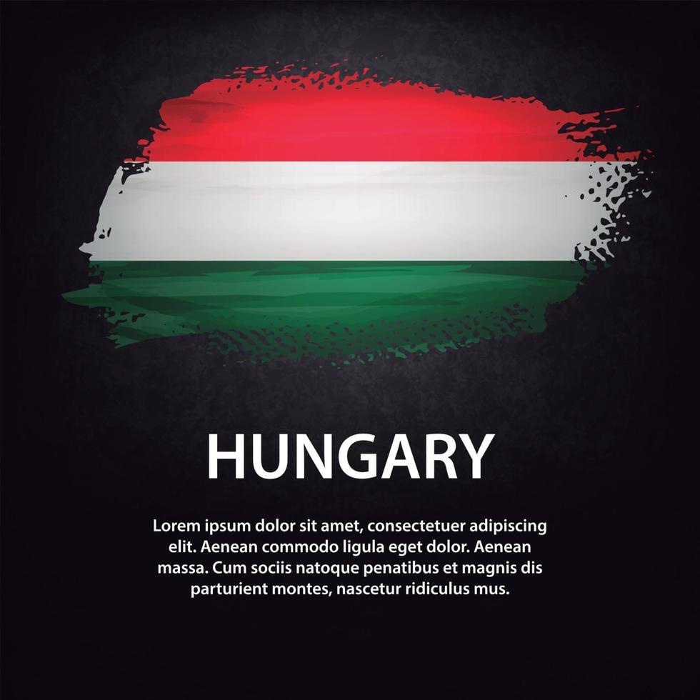 Hungary flag brush vector