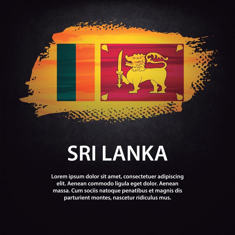 cepillo de bandera de sri lanka vector