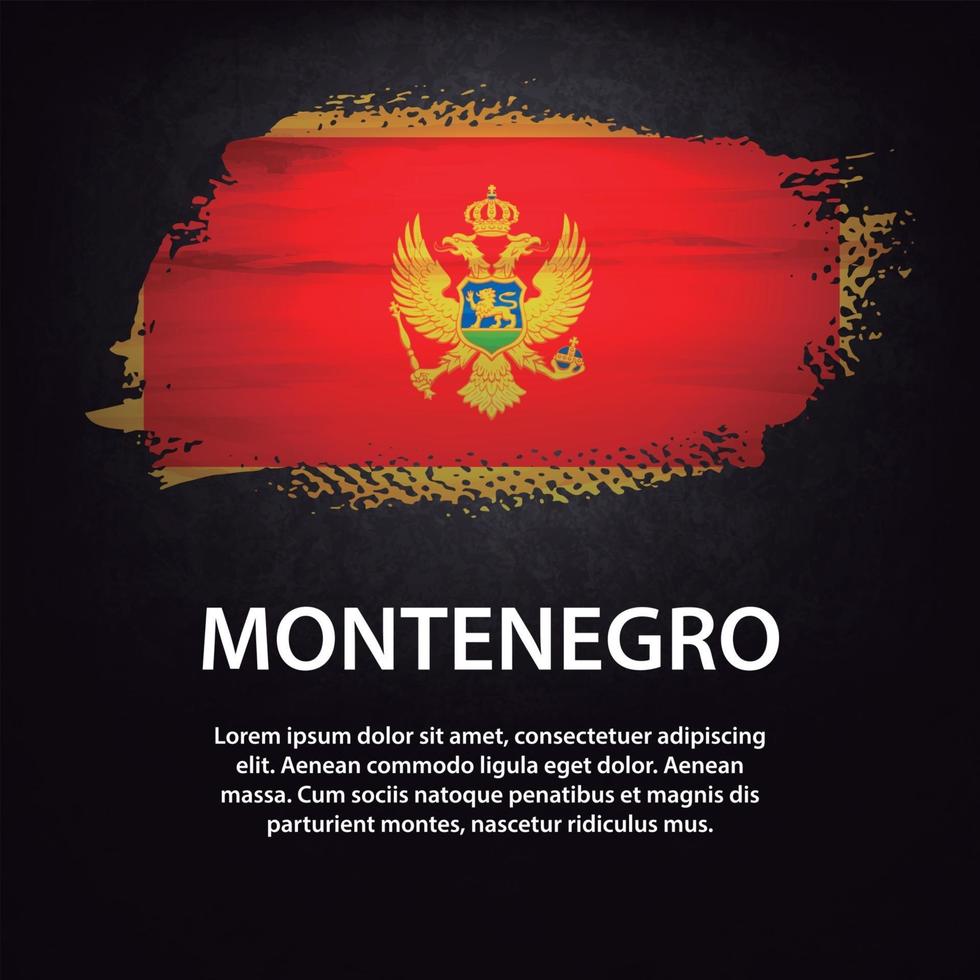 cepillo de bandera de montenegro vector