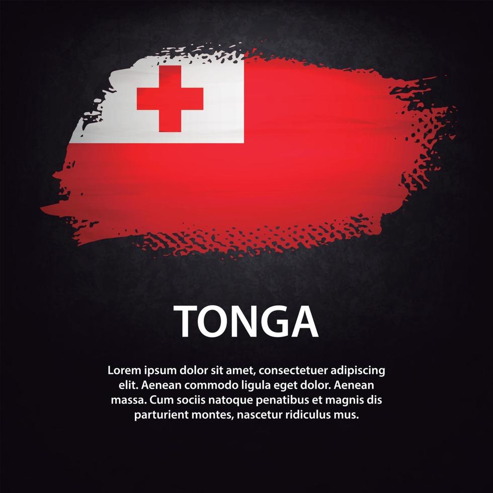 Tonga flag brush vector