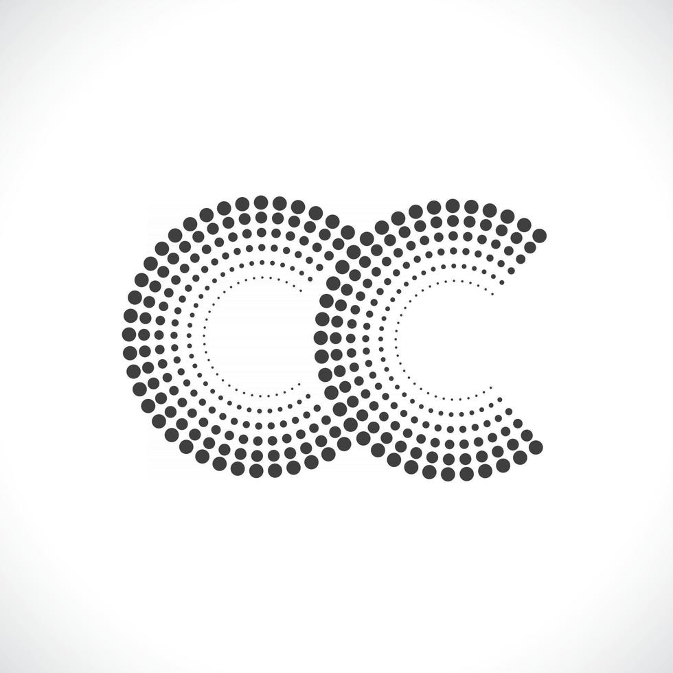 Abstract vector circle frame halftone dots logo emblem design.
