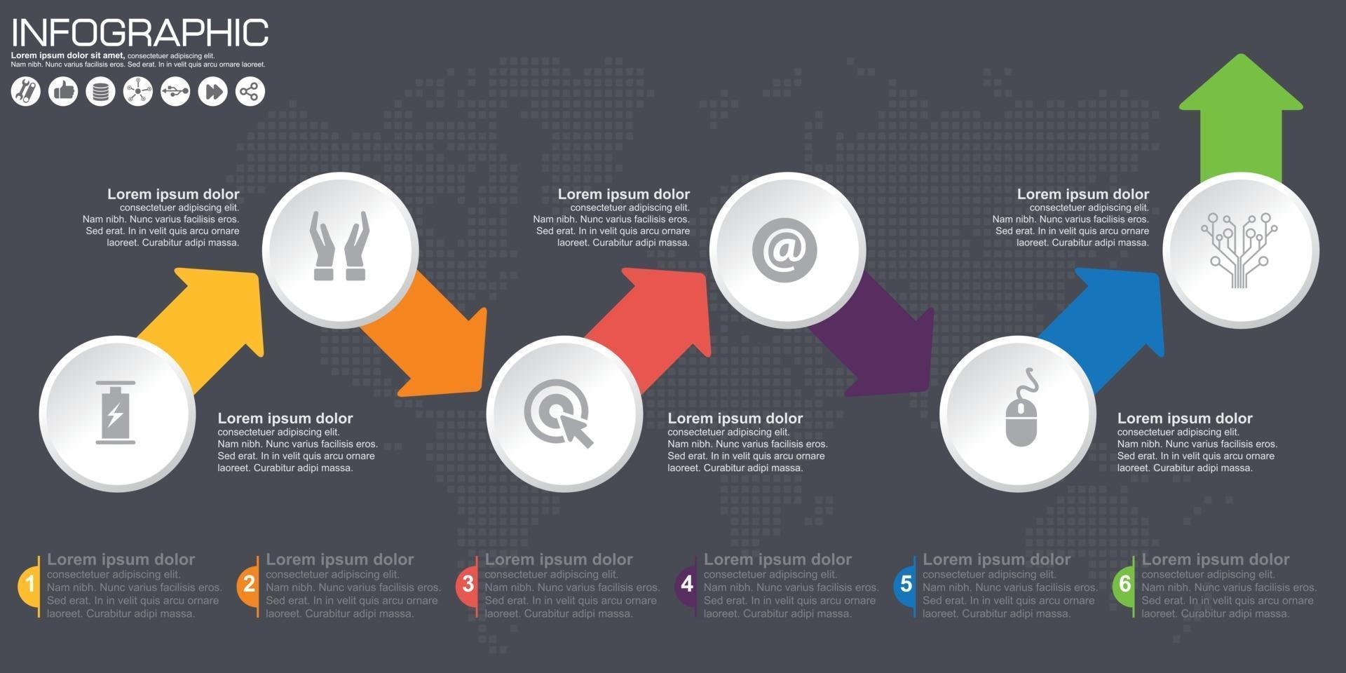 Step and arrow vector infographic. 4 options.