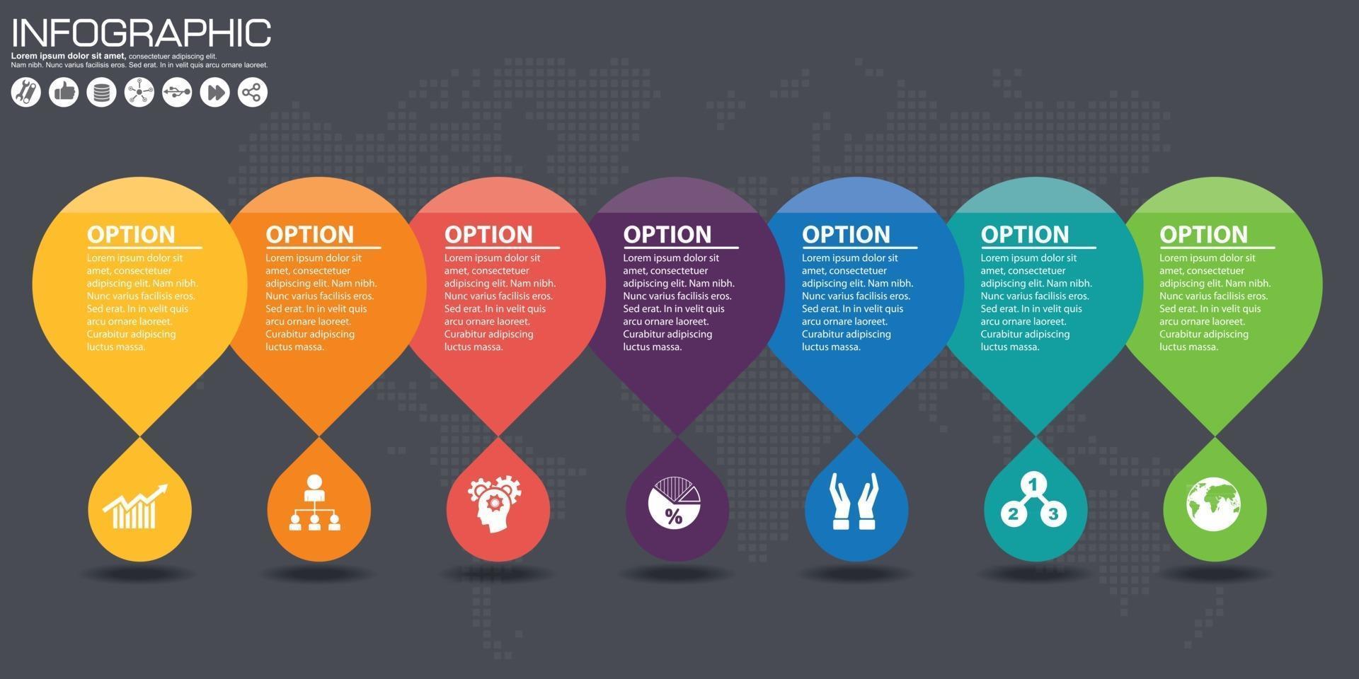 Vector circle infographic with steps or processes