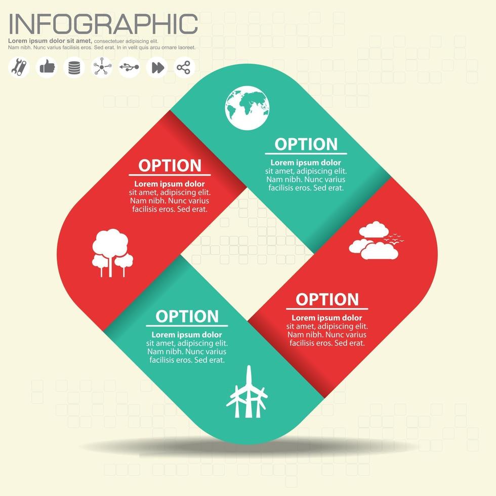 Business concept with 4 options, parts, steps vector