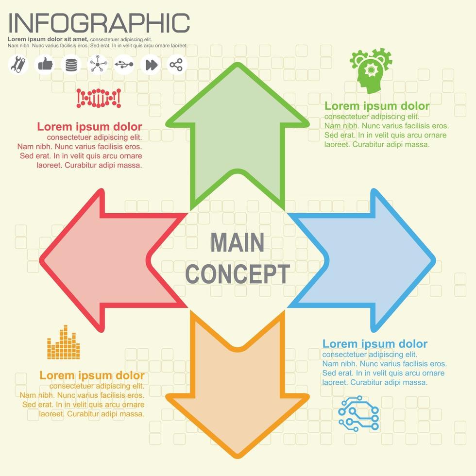 Step and arrow vector infographic. 4 options.