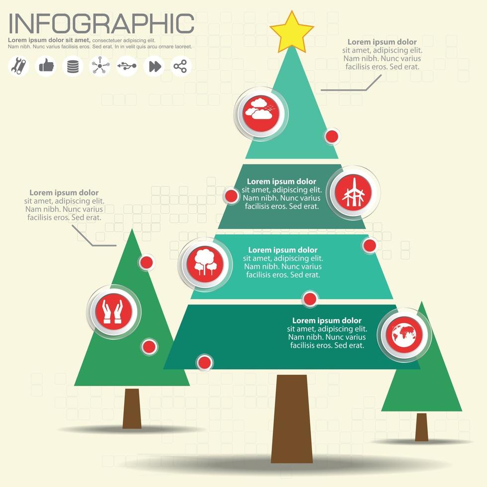 Infographic tree template with options vector