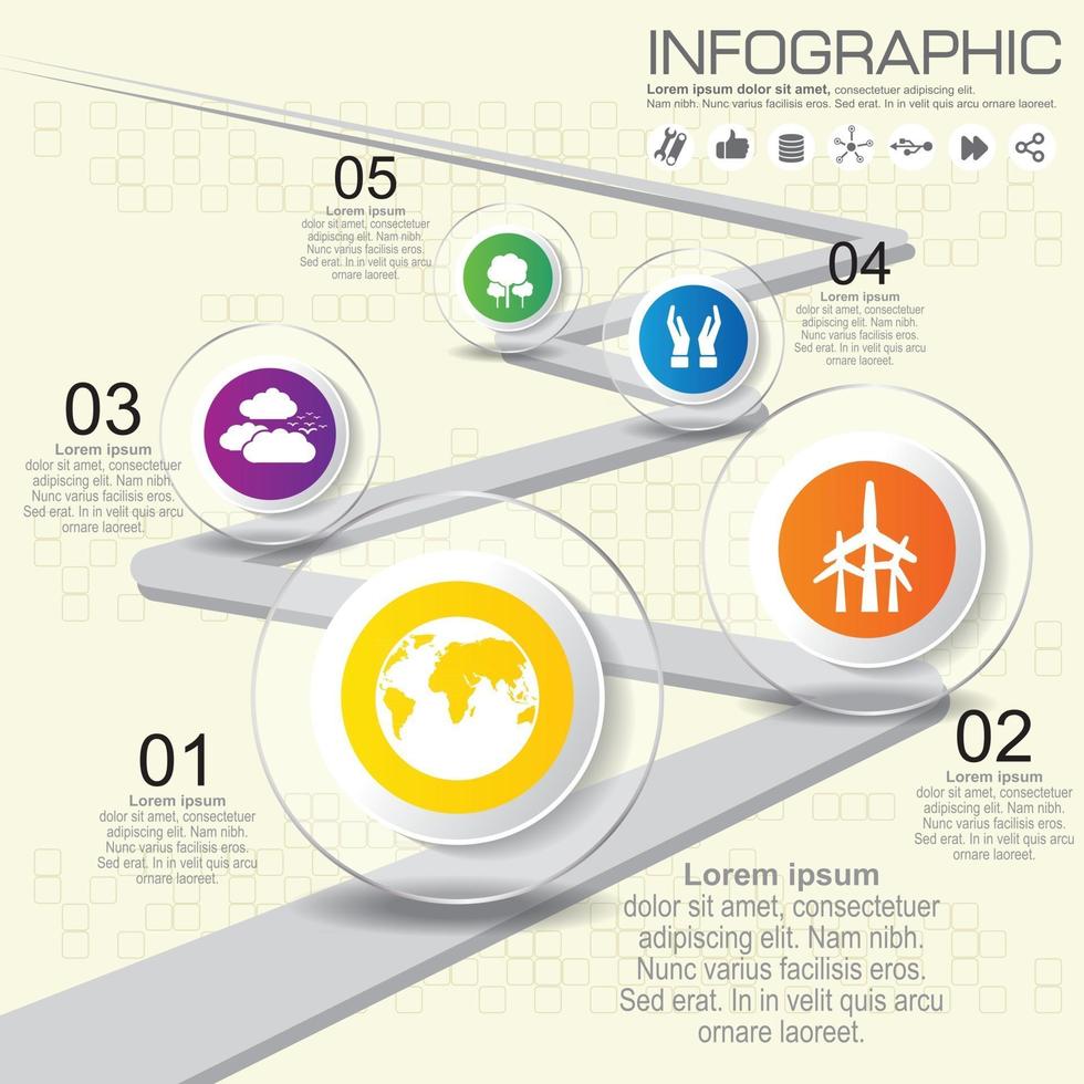 infografía de la línea de tiempo de la carretera para el flujo de trabajo vector