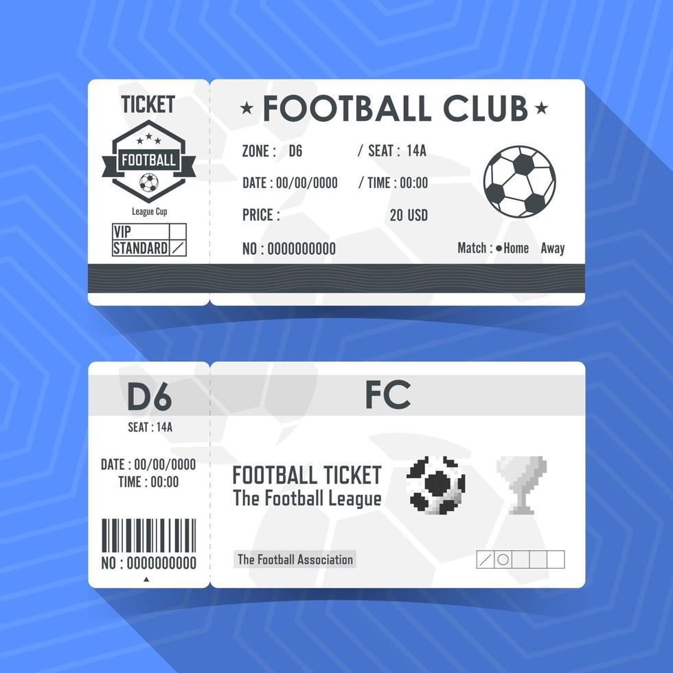 Football, Soccer Ticket Design. Vector illustration