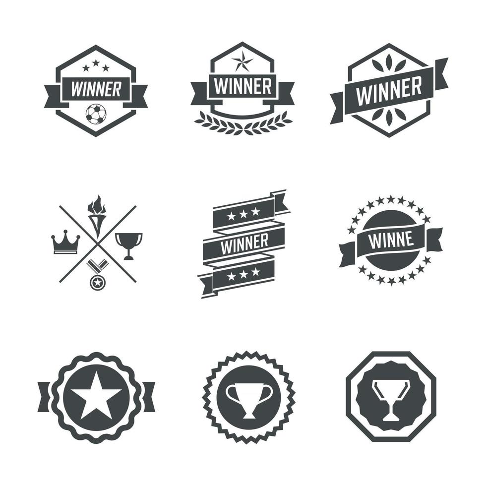 insignias de ganador e iconos de sello. ilustración vectorial vector