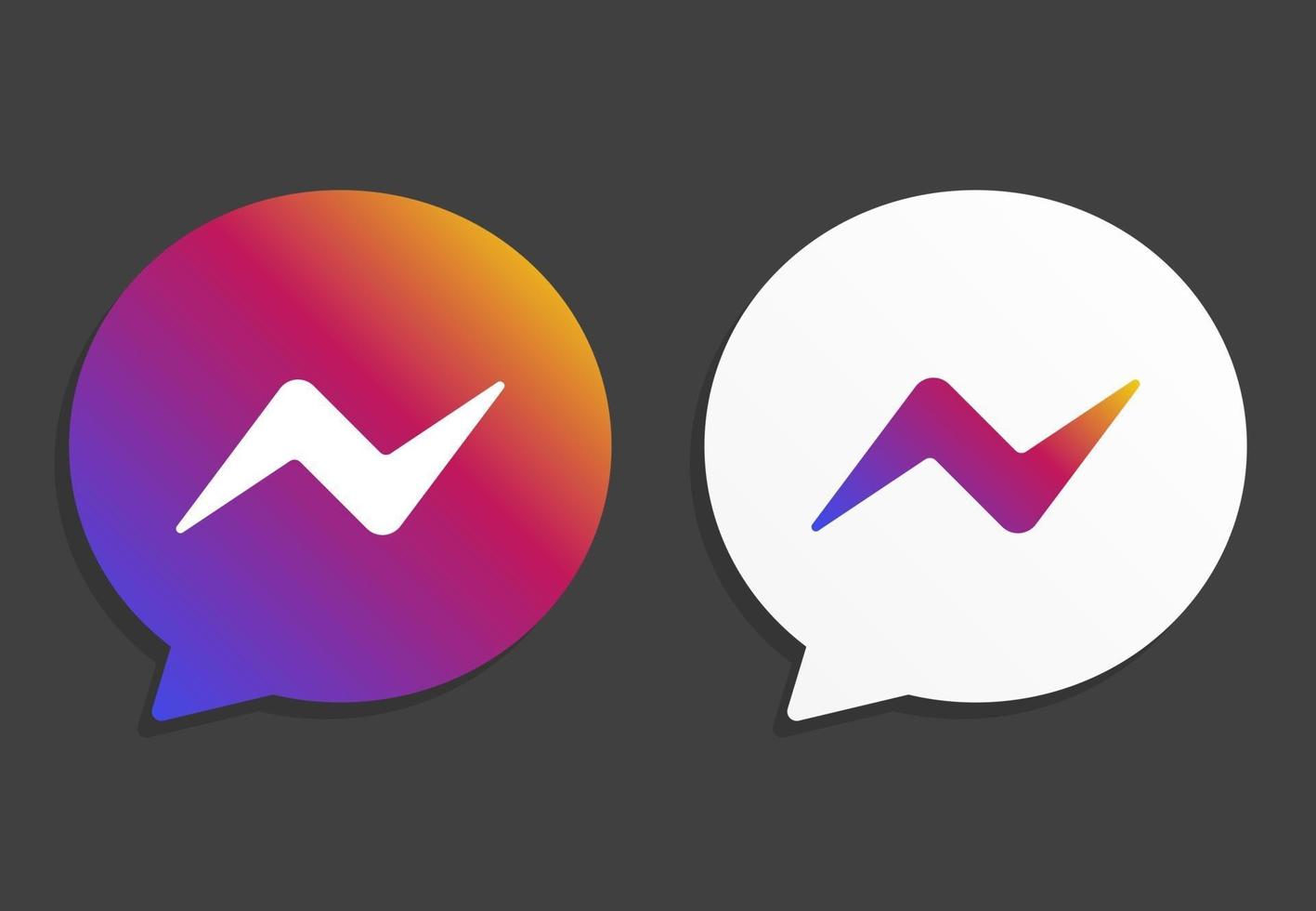 Facebook messenger y versión lite iconos del logotipo de redes sociales vector