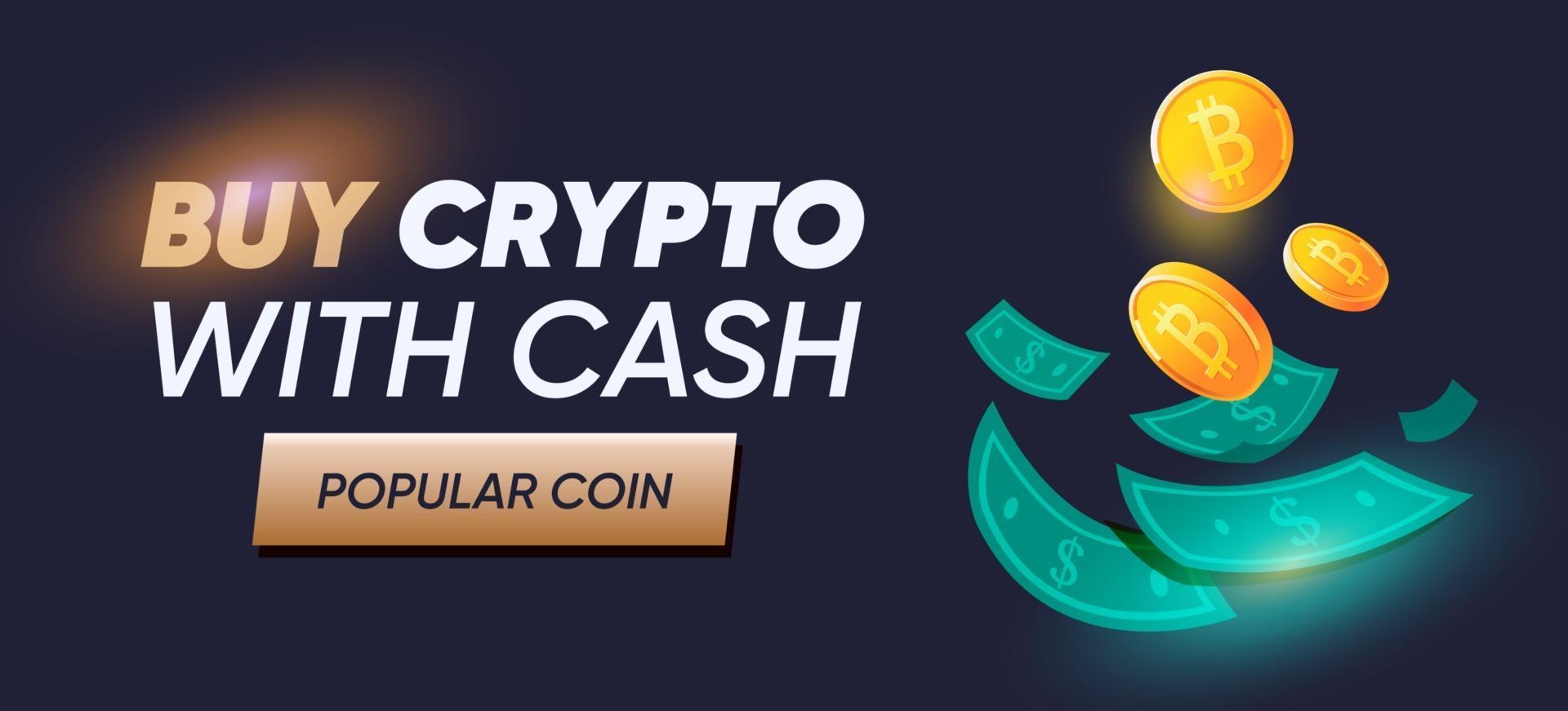 Digital currency or cryptocurrency banner. Crypto advertising banner. vector