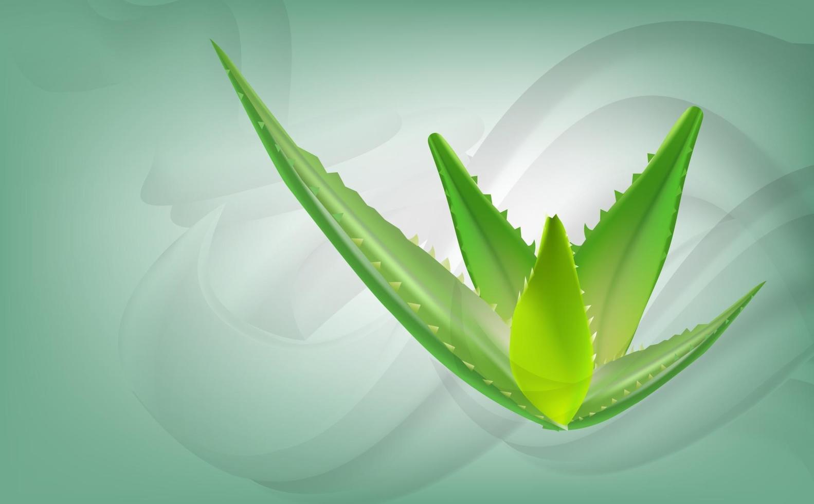 aloe vera sobre fondo de loción fluida vector