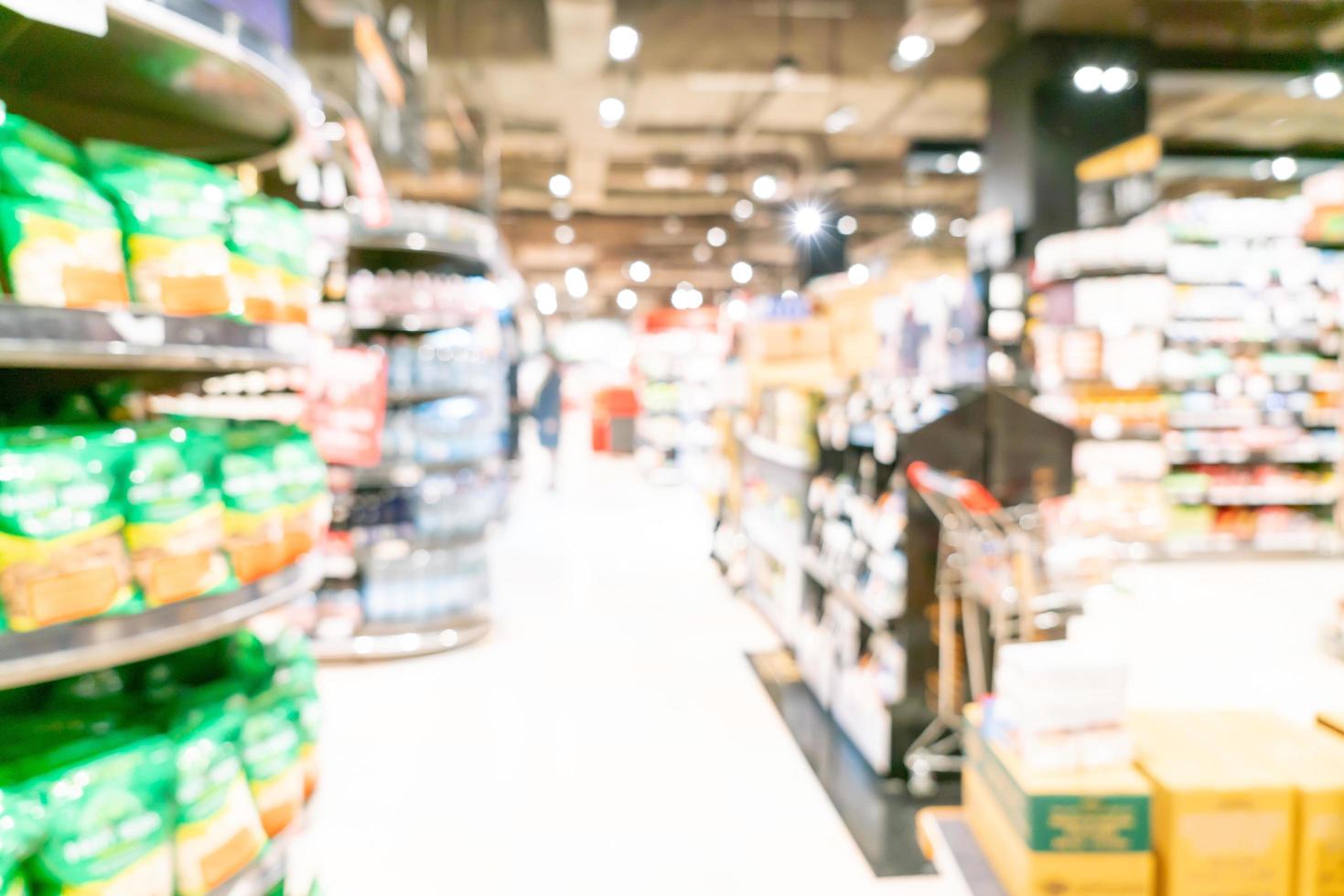 Abstract blur and defocused supermarket for background photo