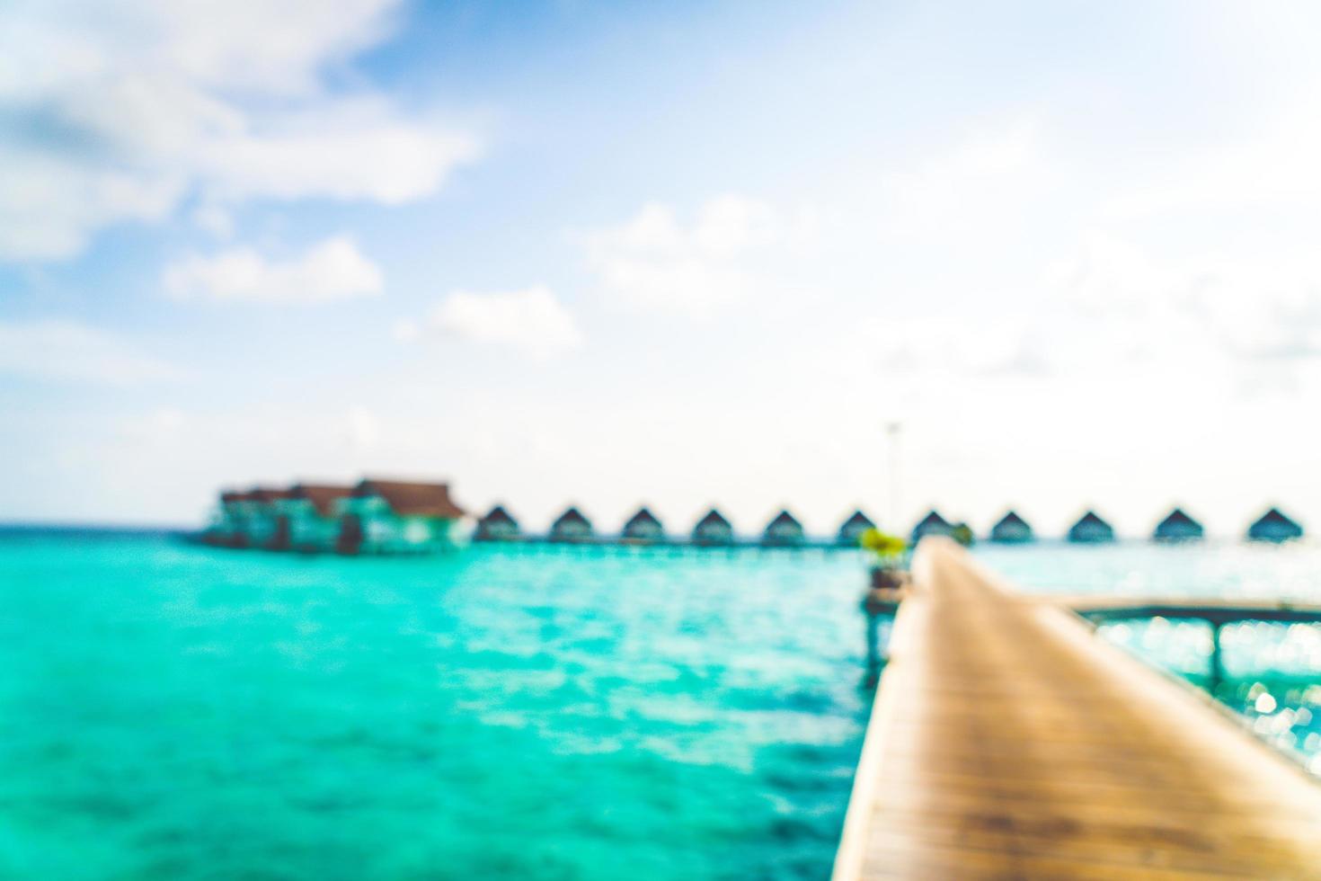 Abstract blur tropical beach and sea in Maldives for background photo