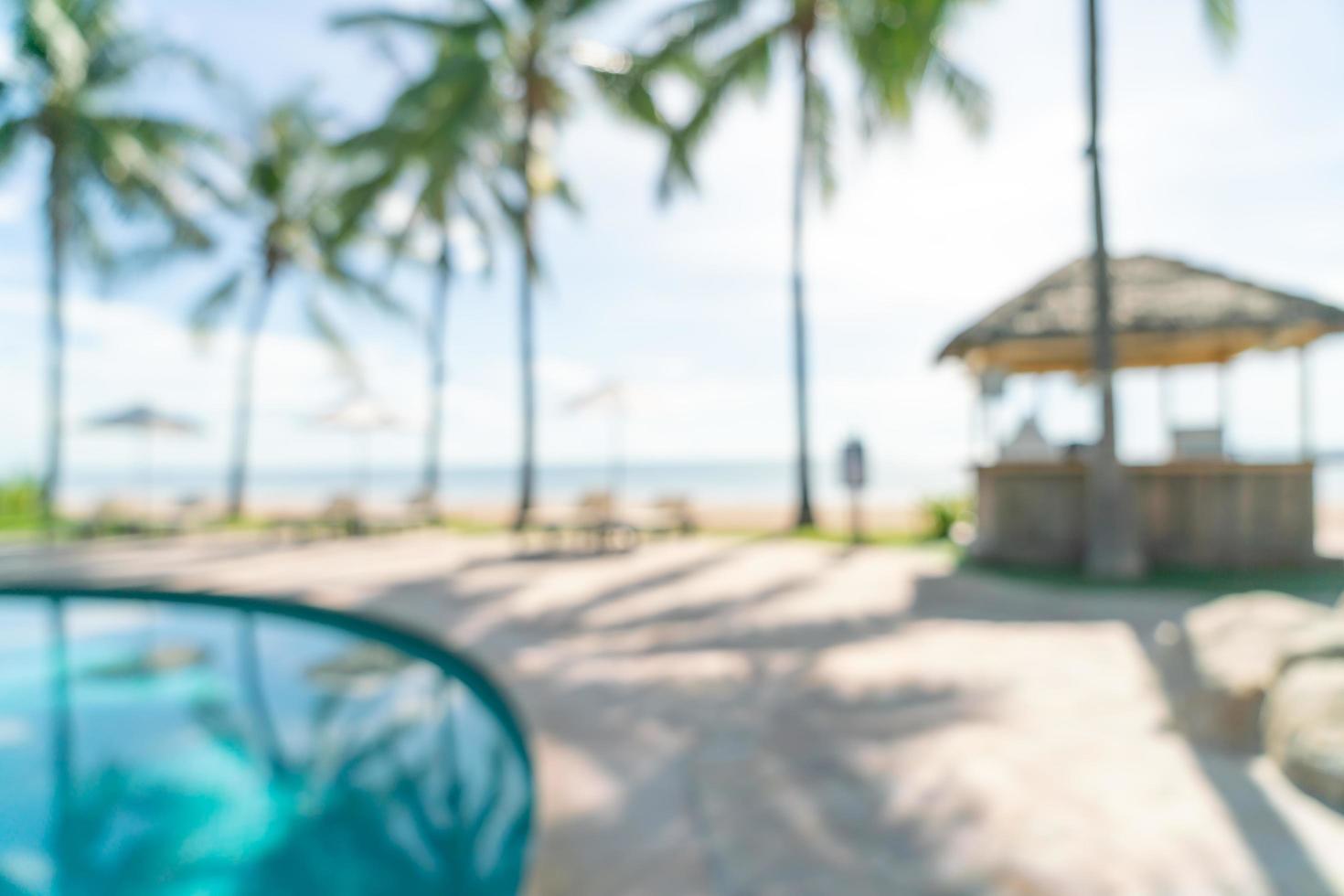 Abstract blur bed pool around swimming pool in luxury hotel resort for background - Holiday and vacation concept photo