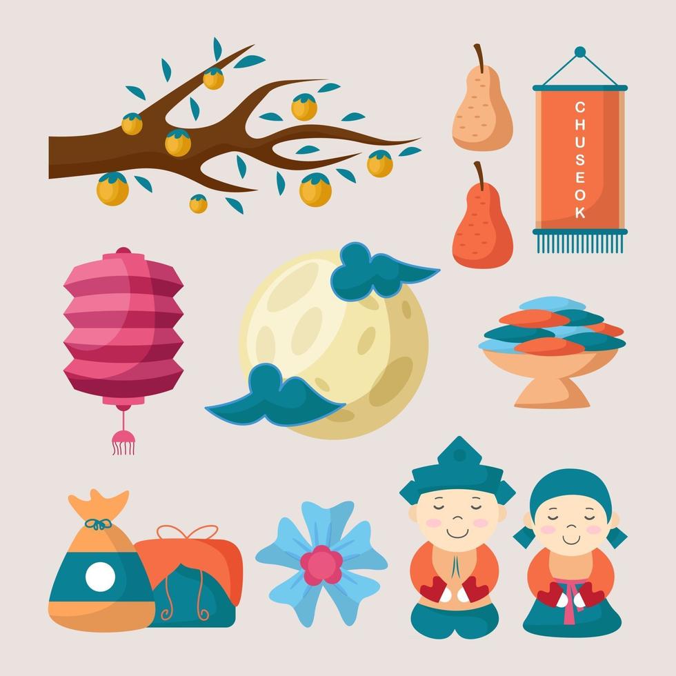 colección de iconos de chuseok vector