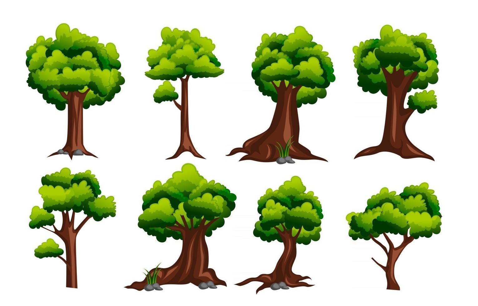 colección de iconos de árbol vector