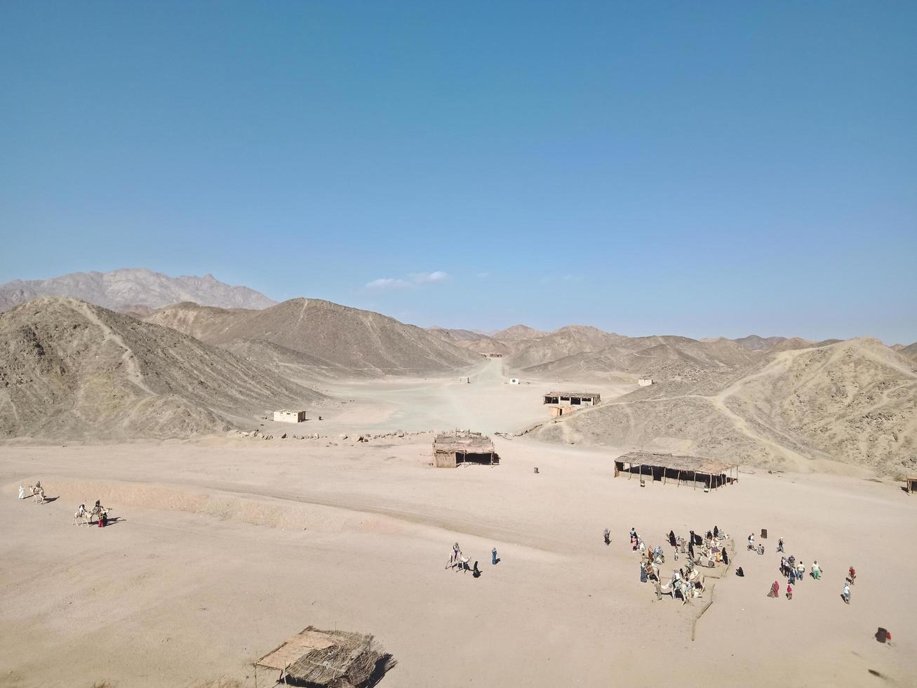 Small buildings in the desert of Egypt photo