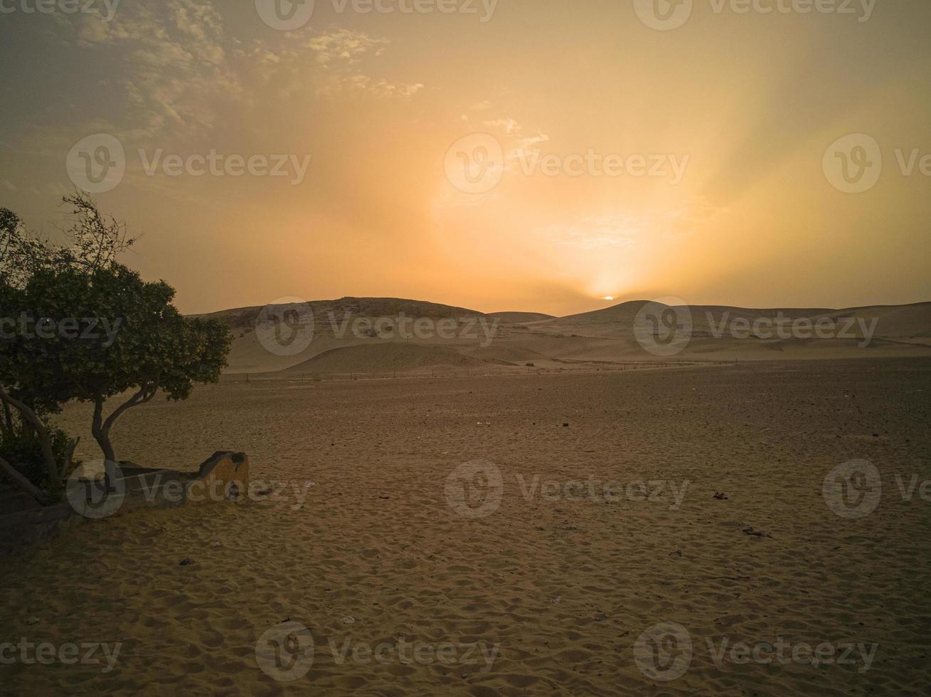 puesta de sol en el desierto foto