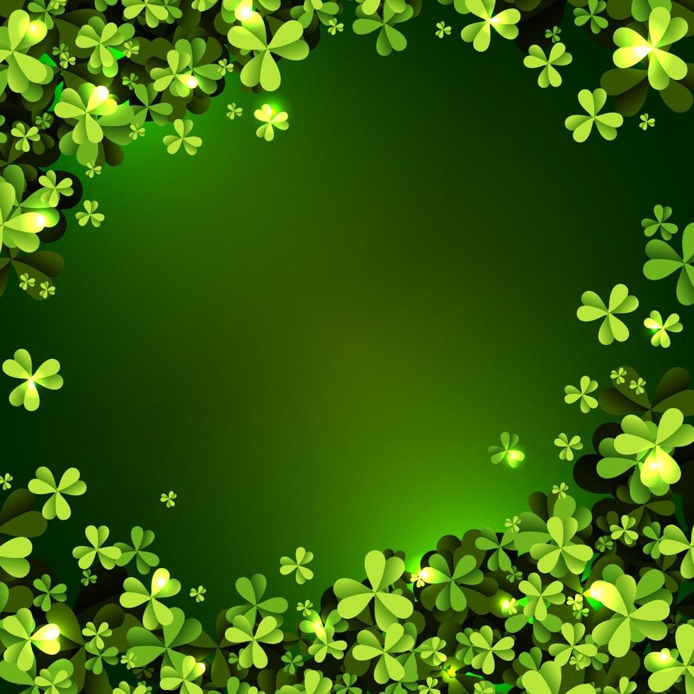 Realistic Clover Field Leaves Background vector