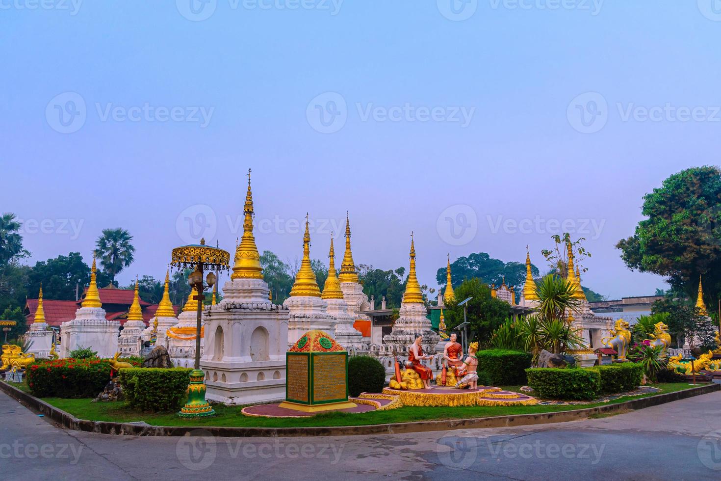 Twenty pagodas temple is a Buddhist temple in Lampang province, Thailand photo